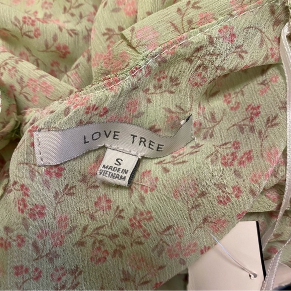 Love Tree Sz S Green Floral Dress 👗 NWT - Picture 8 of 9